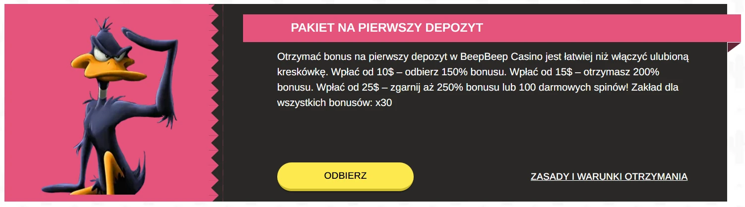 beep beep pakiet na pierwszy depozyt beep beep pakiet na pierwszy depozyt